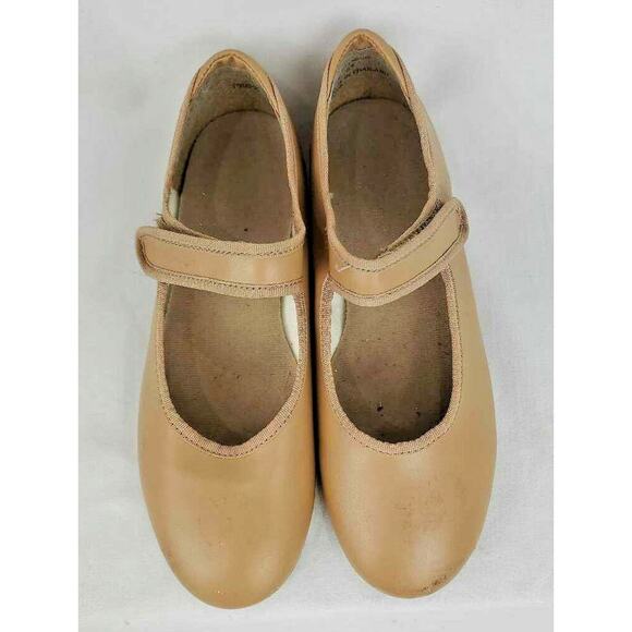 Theatrical Mary Jane Tap Shoes Beige Leather Made in Italy Girls Size 13 W - Picture 3 of 11